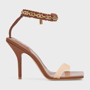Givenchy Brown and Cream Sandals with Gold Accents